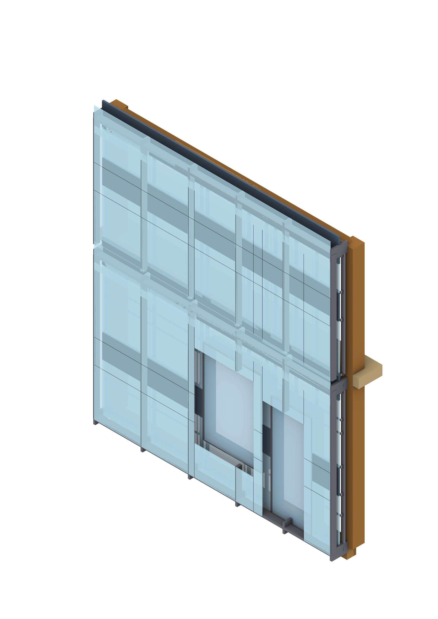 Facade chunk in triple-glazed glass.