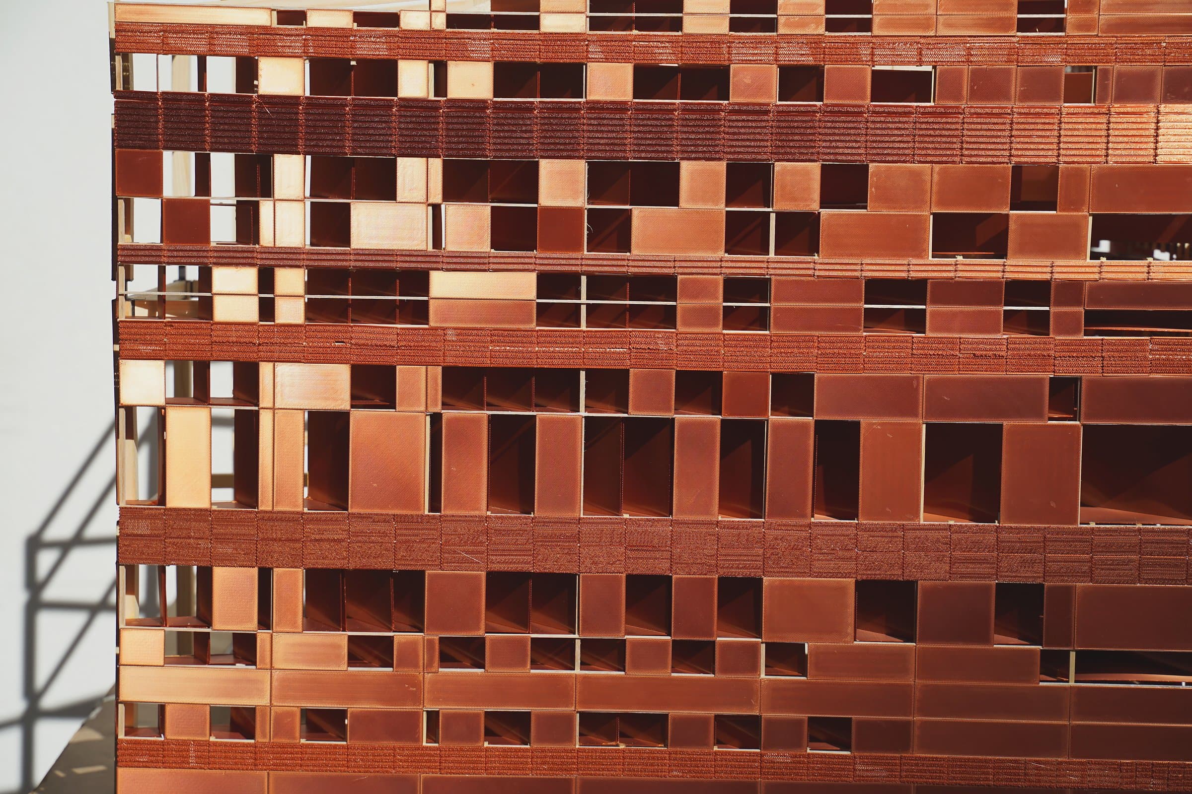 Tight on the perforated and corrugated copper panels.